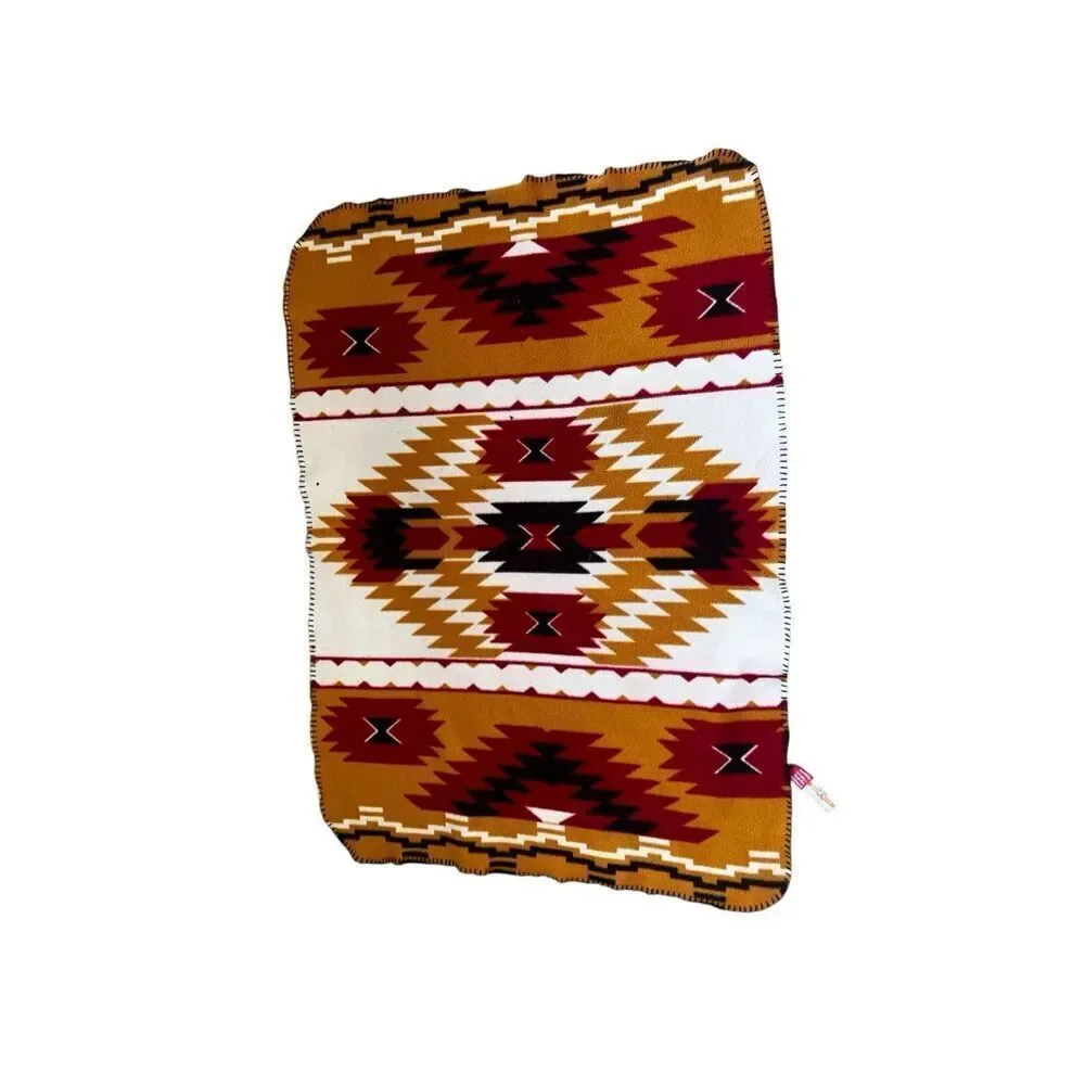 St Labre School Southwestern Vivid Colorful Fleece Throw Blanket native boho